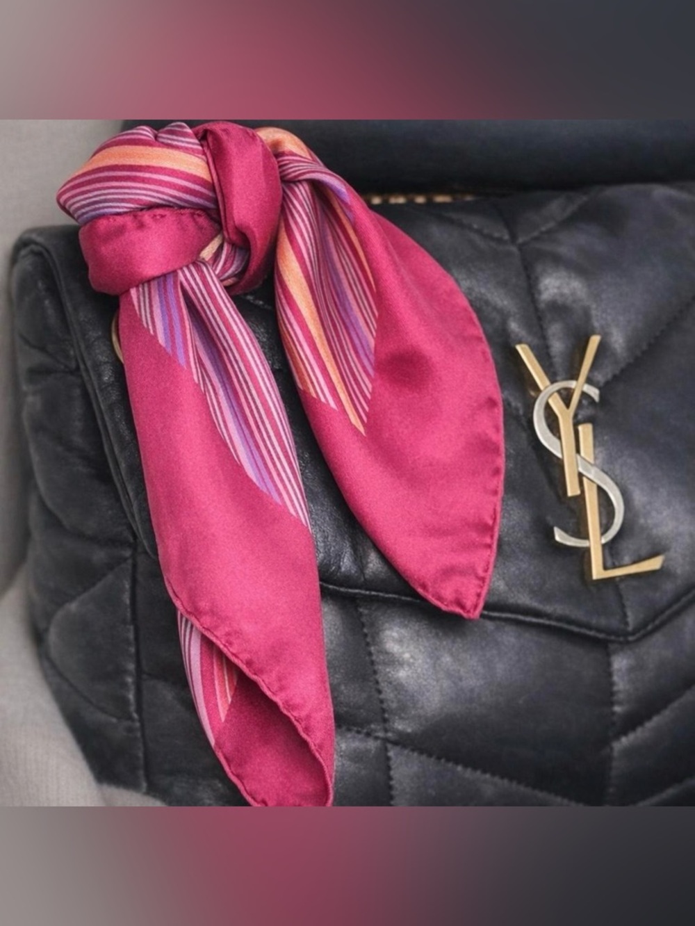 Hermès Pink Silk Scarf Made In France Small Twilly Bag Neck New